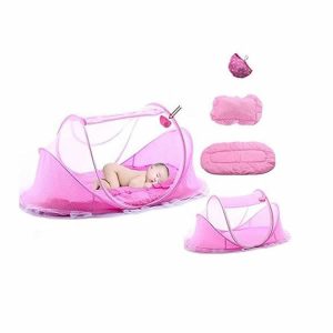 3 In 1 Portable Baby Cot With Mosquito Net And Mattress And Pillow